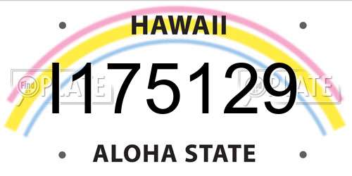 I175129 Hawaii License Plate
