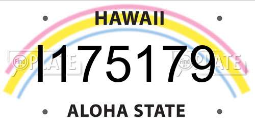 I175179 Hawaii License Plate