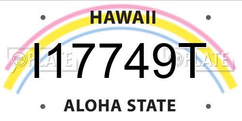 I17749T Hawaii License Plate