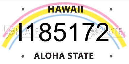 I185172 Hawaii License Plate