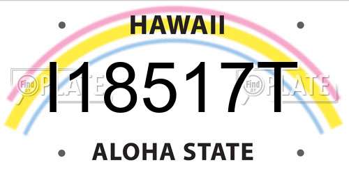 I18517T Hawaii License Plate