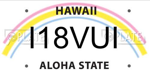 I18VUI Hawaii License Plate