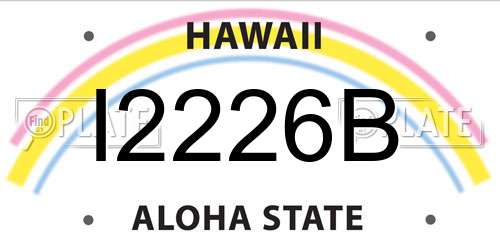 I2226B Hawaii License Plate