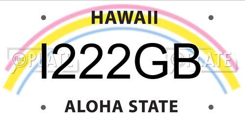 I222GB Hawaii License Plate