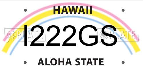 I222GS Hawaii License Plate