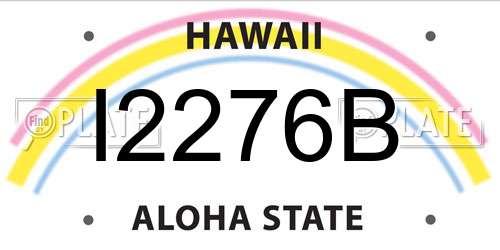 I2276B Hawaii License Plate