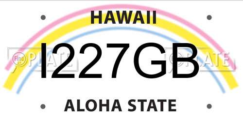 I227GB Hawaii License Plate