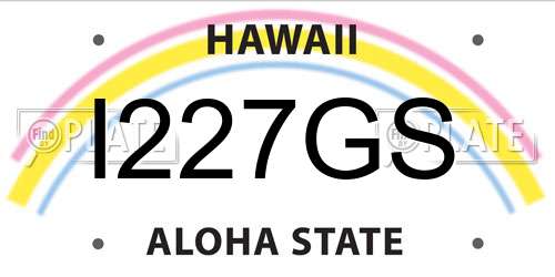 I227GS Hawaii License Plate