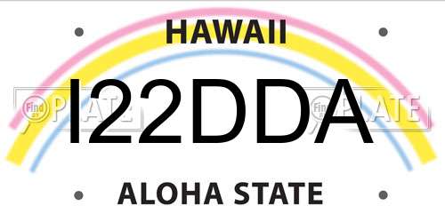 I22DDA Hawaii License Plate