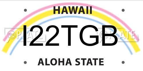 I22TGB Hawaii License Plate