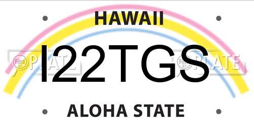 I22TGS Hawaii License Plate