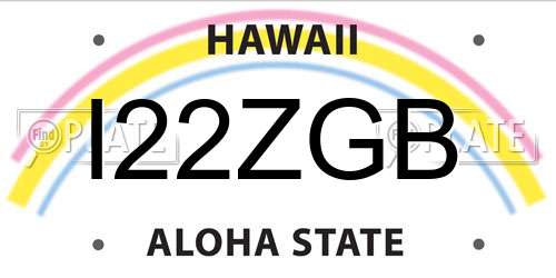 I22ZGB Hawaii License Plate