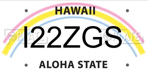 I22ZGS Hawaii License Plate