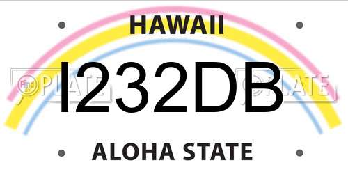 I232DB Hawaii License Plate