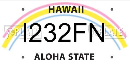 I232FN Hawaii License Plate