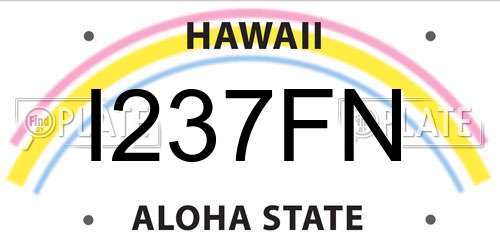 I237FN Hawaii License Plate