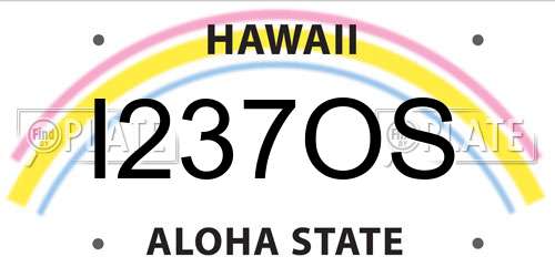 I237OS Hawaii License Plate