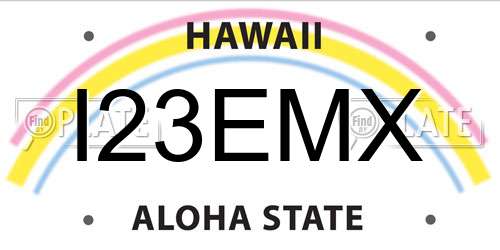 I23EMX Hawaii License Plate