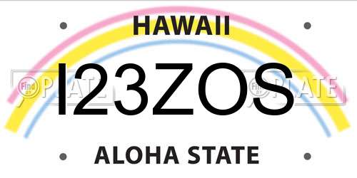I23ZOS Hawaii License Plate