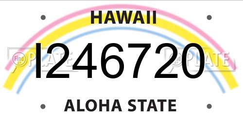 I246720 Hawaii License Plate