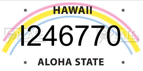 I246770 Hawaii License Plate