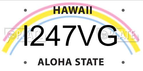 I247VG Hawaii License Plate