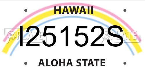 I25152S Hawaii License Plate