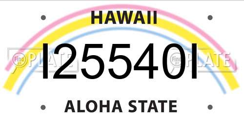 I25540I Hawaii License Plate