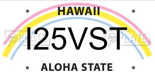 I25VST Hawaii License Plate