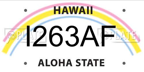 I263AF Hawaii License Plate