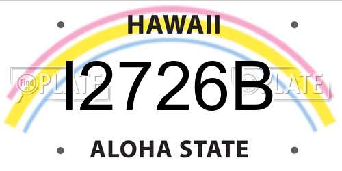 I2726B Hawaii License Plate