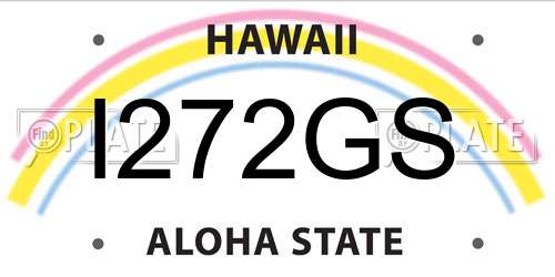 I272GS Hawaii License Plate
