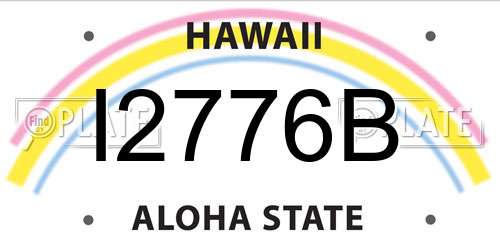 I2776B Hawaii License Plate