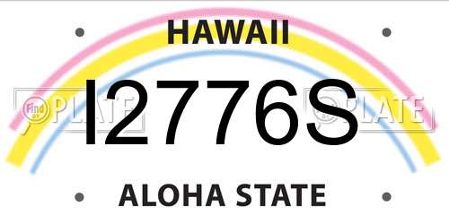 I2776S Hawaii License Plate