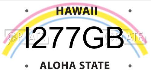 I277GB Hawaii License Plate