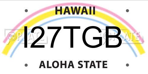 I27TGB Hawaii License Plate