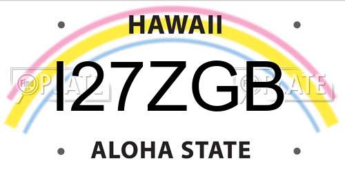 I27ZGB Hawaii License Plate