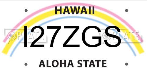 I27ZGS Hawaii License Plate