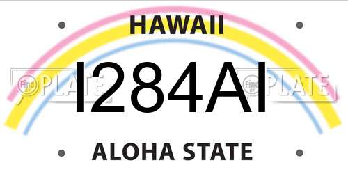 I284AI Hawaii License Plate
