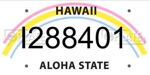 I288401 Hawaii License Plate