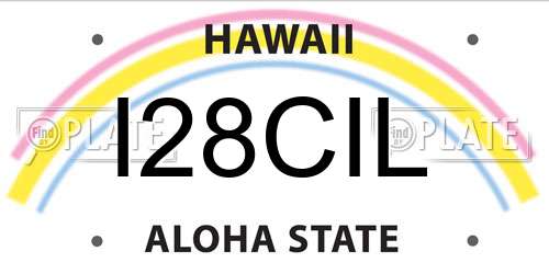 I28CIL Hawaii License Plate