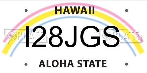 I28JGS Hawaii License Plate