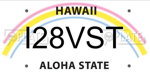 I28VST Hawaii License Plate