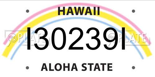 I30239I Hawaii License Plate