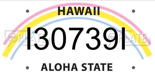 I30739I Hawaii License Plate
