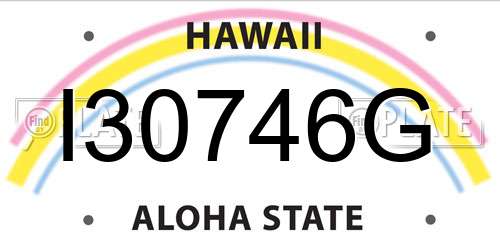I30746G Hawaii License Plate