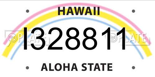 I328811 Hawaii License Plate