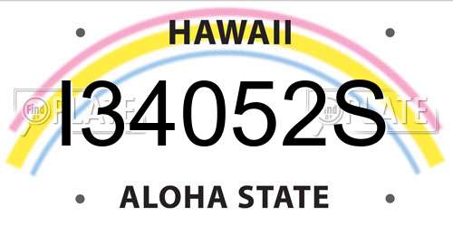 I34052S Hawaii License Plate
