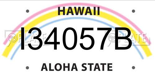 I34057B Hawaii License Plate