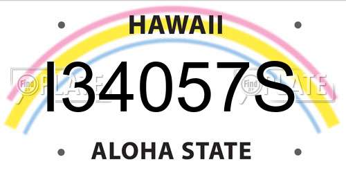 I34057S Hawaii License Plate
